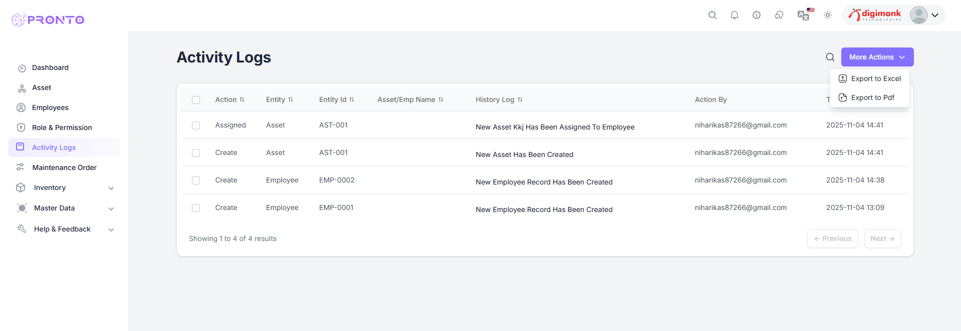 Activity Logs
