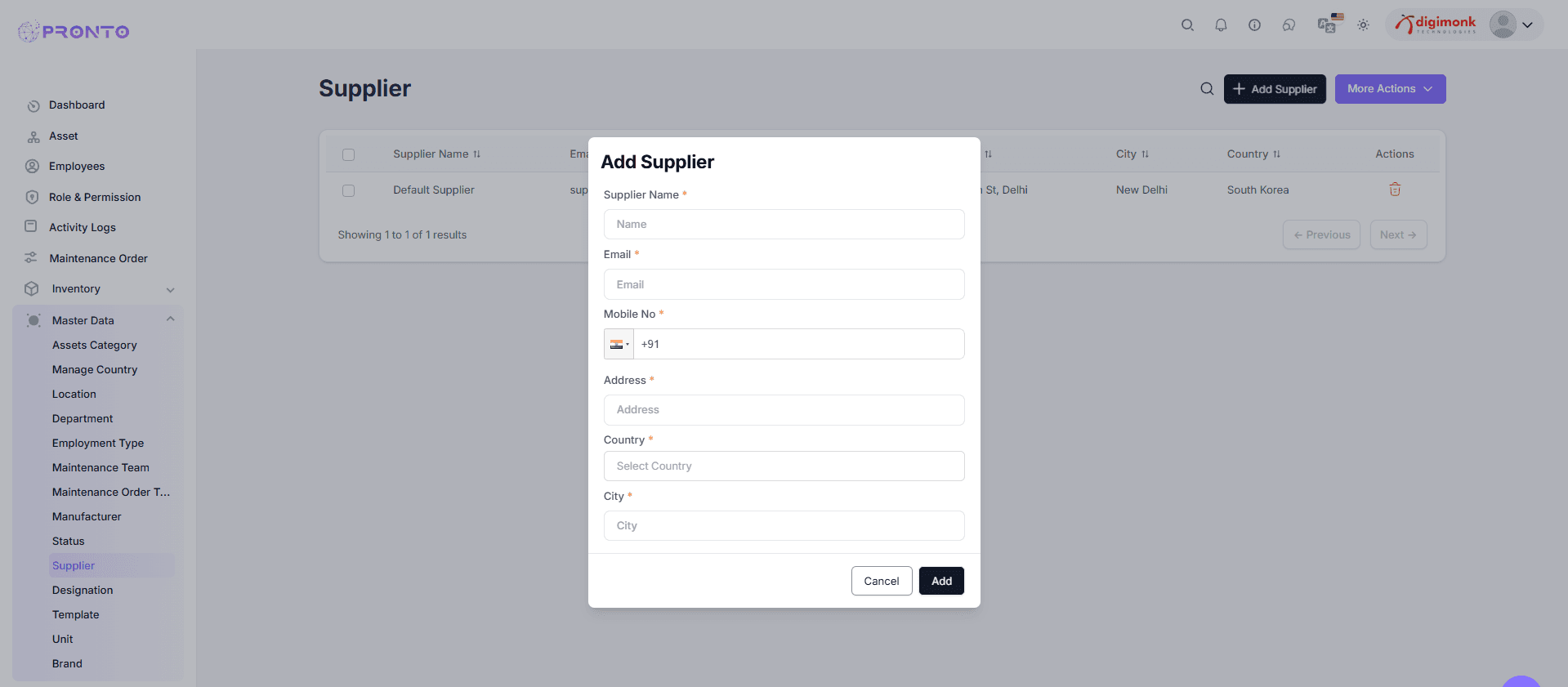 Add Supplier