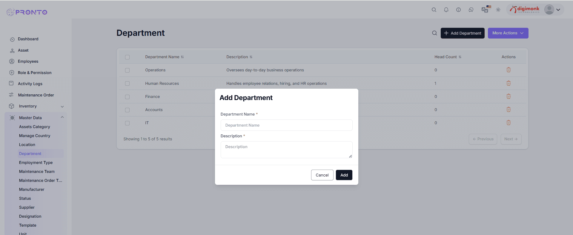 Add Department