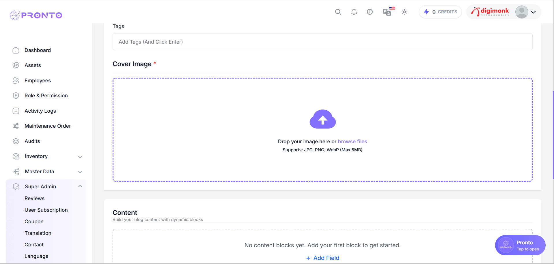 Create Blog Page