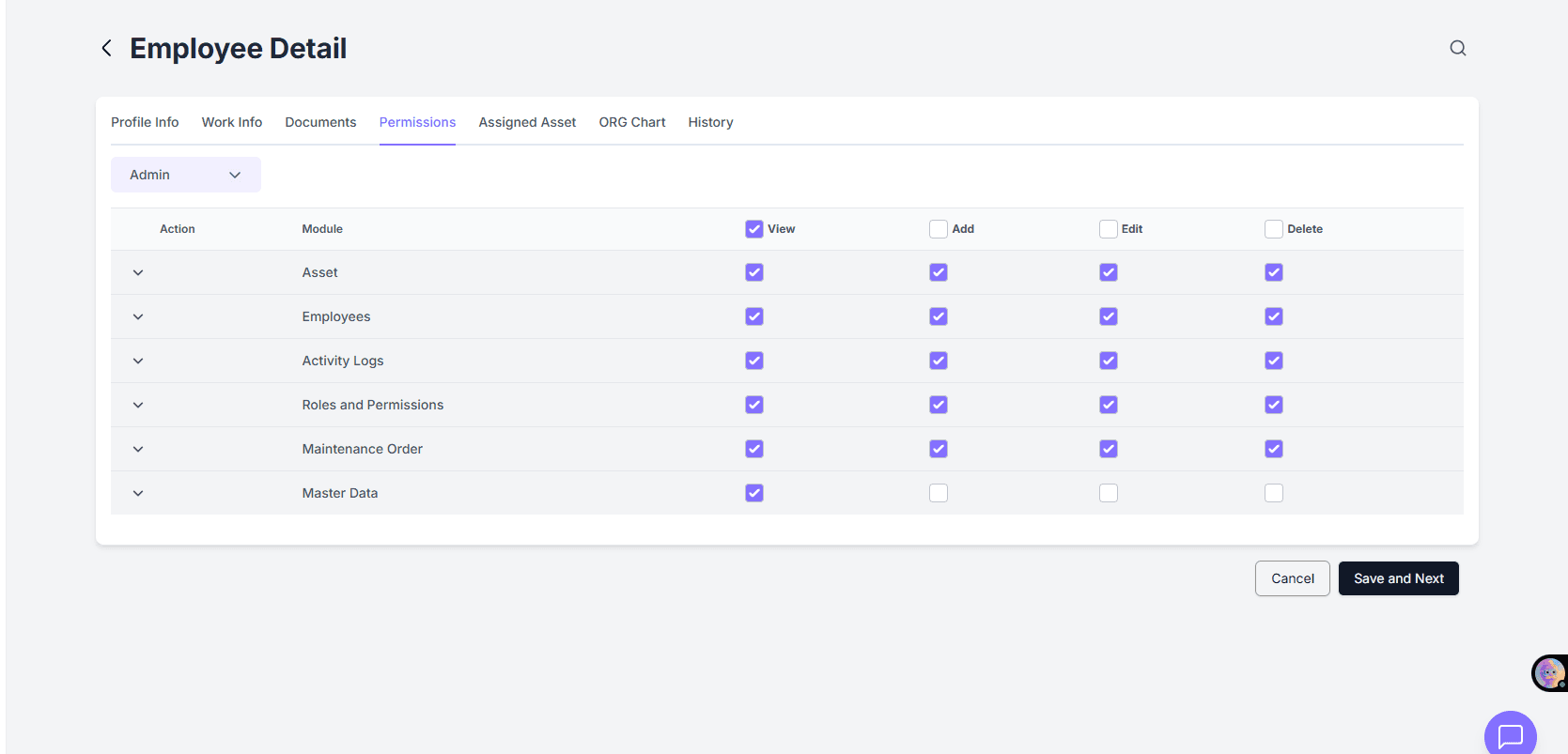 Permissions Tab