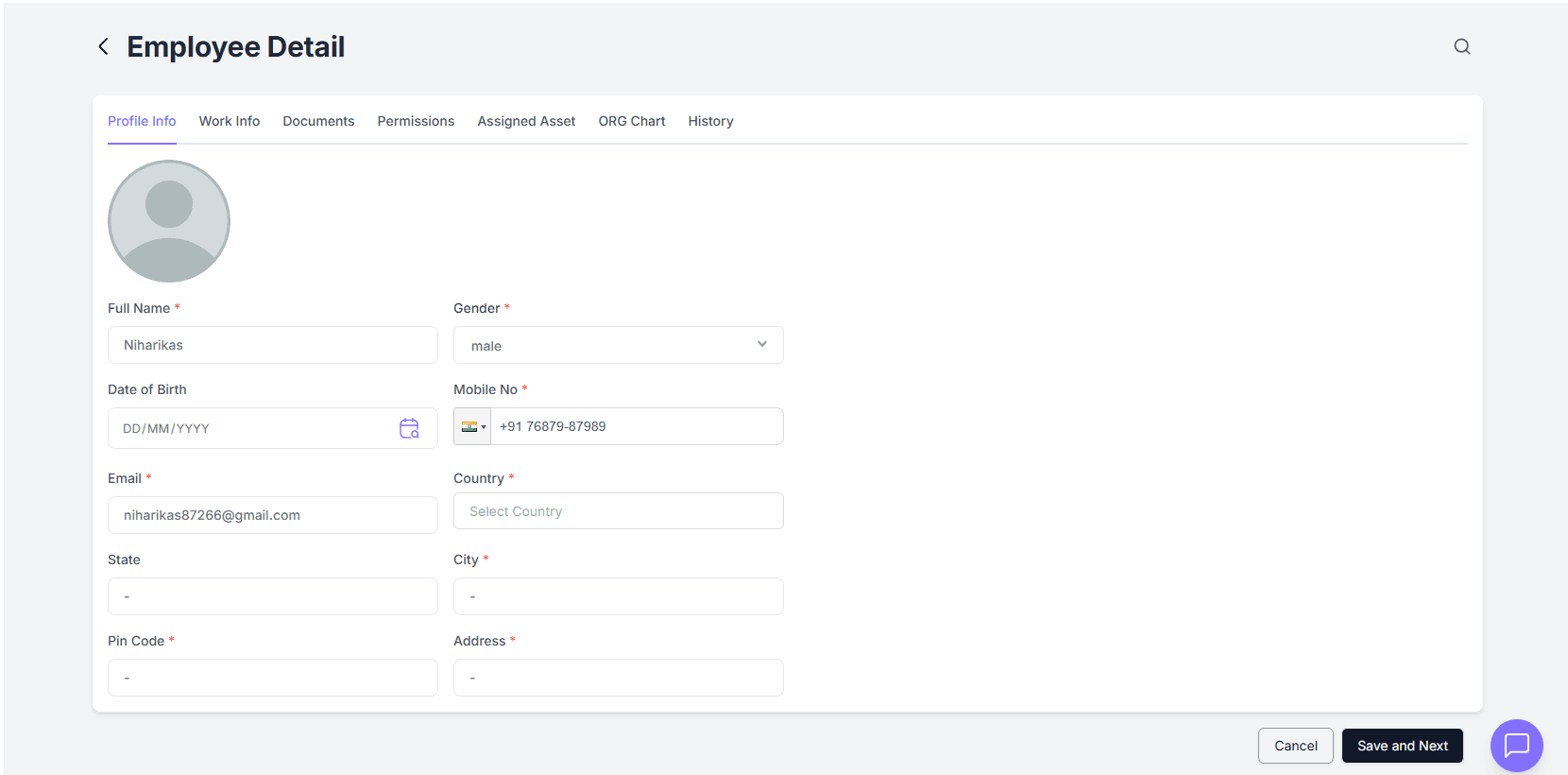 Employee Detail Page