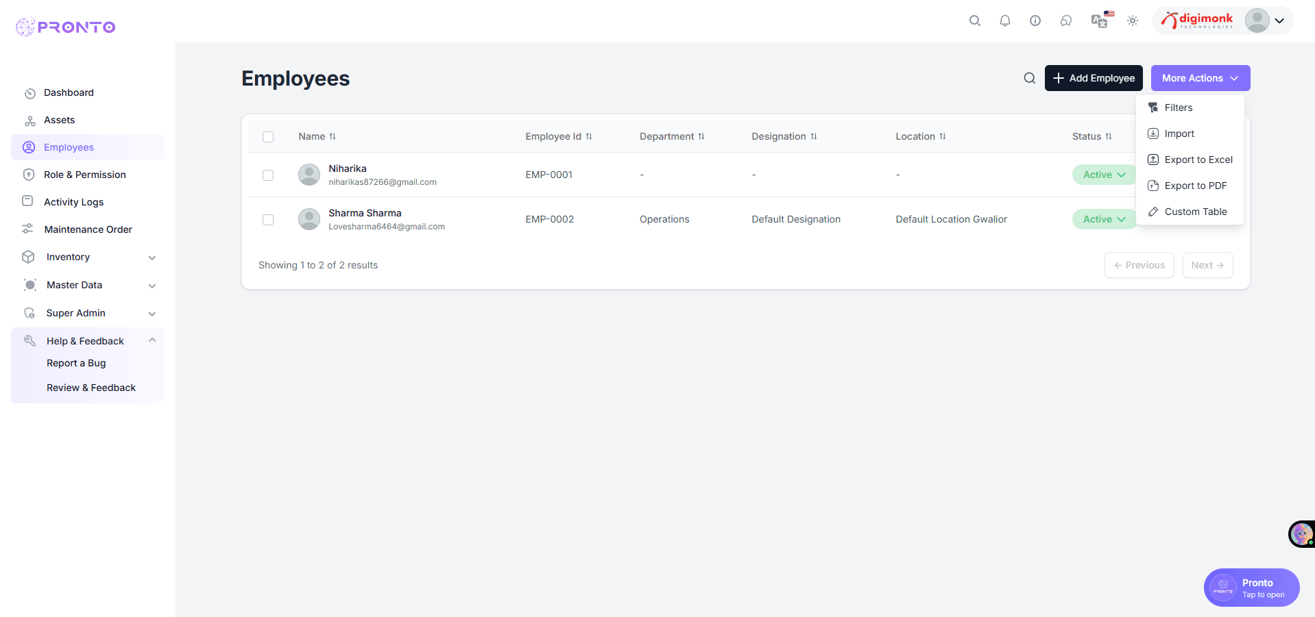 Filters Menu